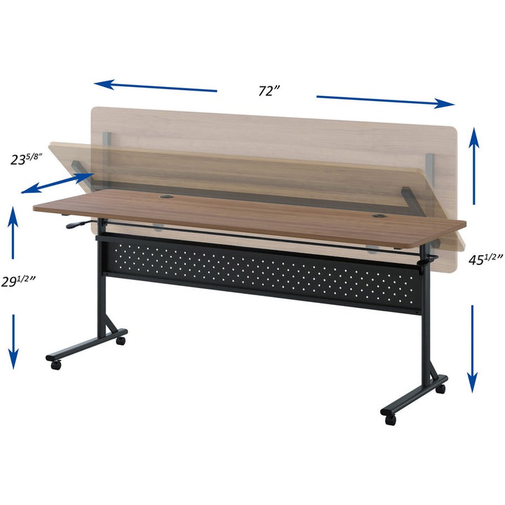 Image of Lorell Table,Flip/Nesting,w/Modesty Panel,72"x24"x29-1/2",Walnut