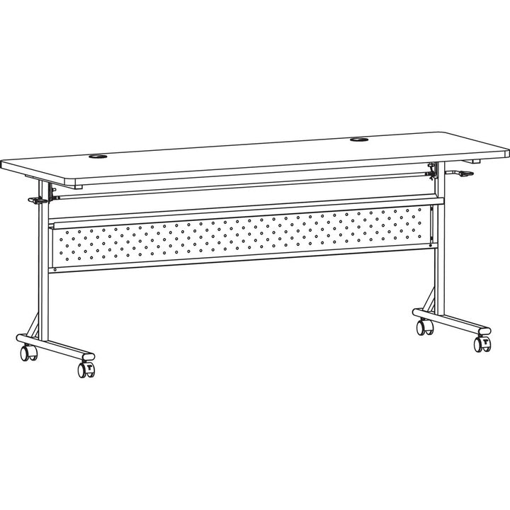 Image of Lorell Table,Flip/Nesting,w/Modesty Panel,72"x24"x29-1/2",Walnut