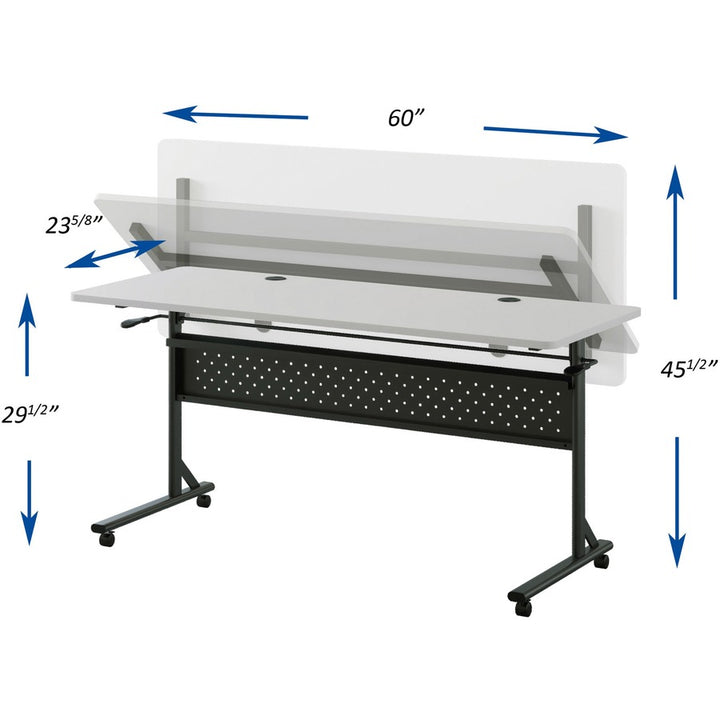 Image of Lorell Table,Flip/Nesting,w/Modesty Panel,60"x24"x29-1/2",Gray