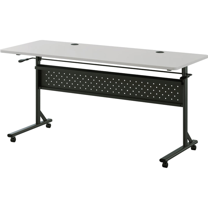 Image of Lorell Table,Flip/Nesting,w/Modesty Panel,60"x24"x29-1/2",Gray