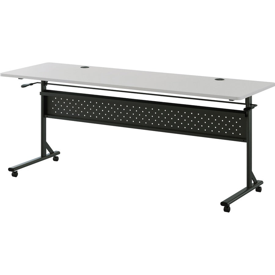 Image of Lorell Table,Flip/Nesting,w/Modesty Panel,72"x24"x29-1/2",Gray