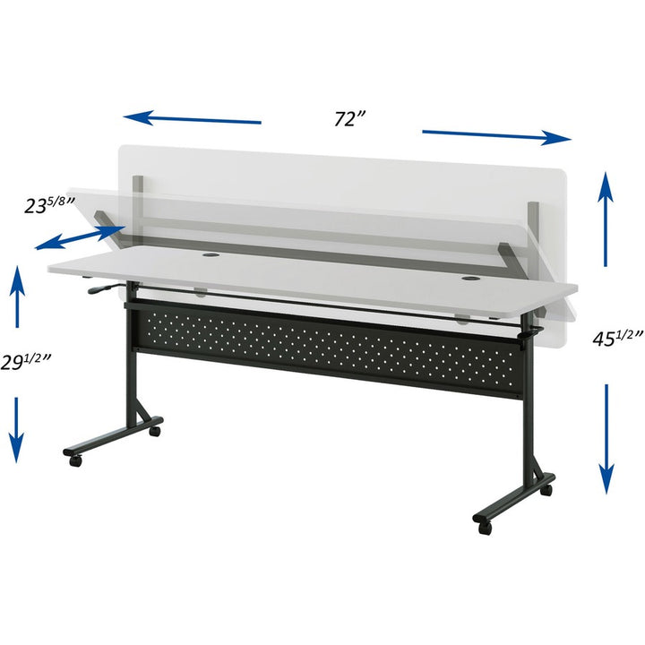 Image of Lorell Table,Flip/Nesting,w/Modesty Panel,72"x24"x29-1/2",Gray