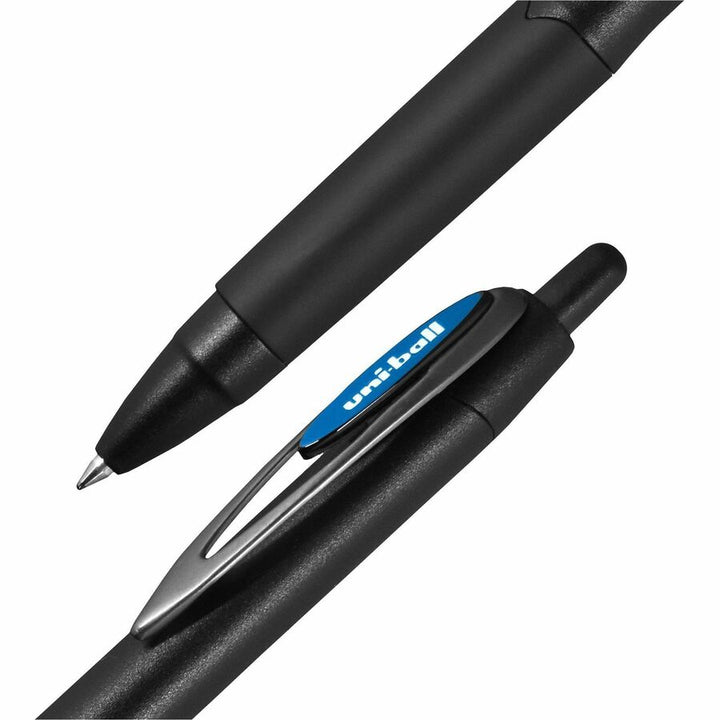 Image of uniball® 207 Plus+ Gel Pen, Retractable, Medium 0.7 mm, Blue Ink, Black Barrel, Dozen