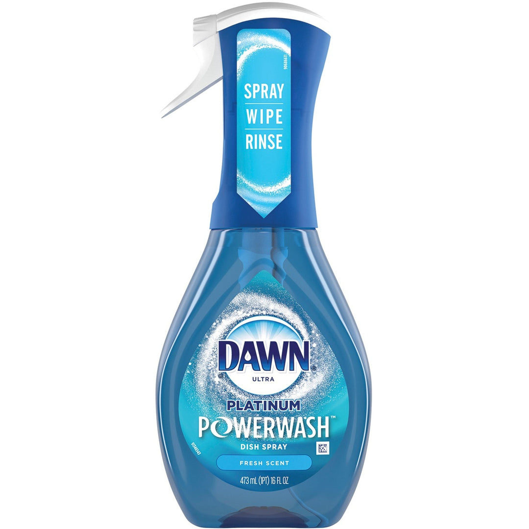 Image of Dawn 52364 Platinum Powerwash Dish Spray, 16 fl oz (0.5 quart), Fresh Scent, Biodegradable, Blue, 1 Bottle