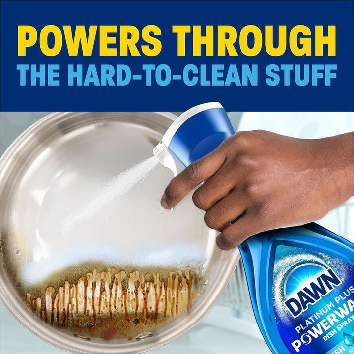 Image of Dawn 52364 Platinum Powerwash Dish Spray, 16 fl oz (0.5 quart), Fresh Scent, Biodegradable, Blue, 1 Bottle