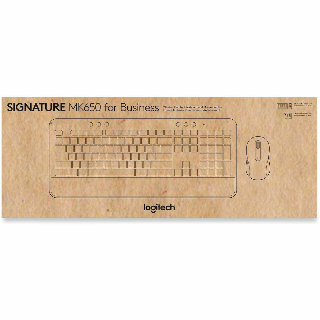Image of Logitech® Signature MK650 Wireless Keyboard and Mouse Combo for Business, 2.4 GHz Frequency/32 ft Wireless Range, Off White