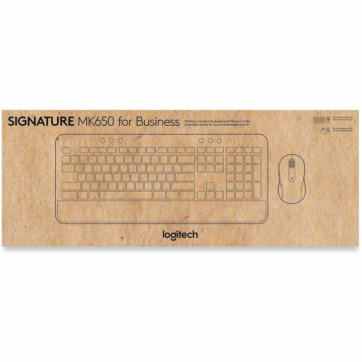 Image of Logitech® Signature MK650 Wireless Keyboard and Mouse Combo for Business, 2.4 GHz Frequency/32 ft Wireless Range, Off White
