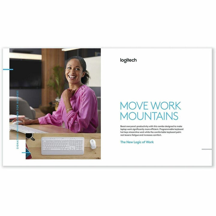 Image of Logitech® Signature MK650 Wireless Keyboard and Mouse Combo for Business, 2.4 GHz Frequency/32 ft Wireless Range, Off White