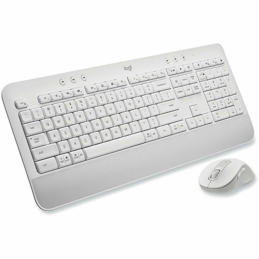 Image of Logitech® Signature MK650 Wireless Keyboard and Mouse Combo for Business, 2.4 GHz Frequency/32 ft Wireless Range, Off White