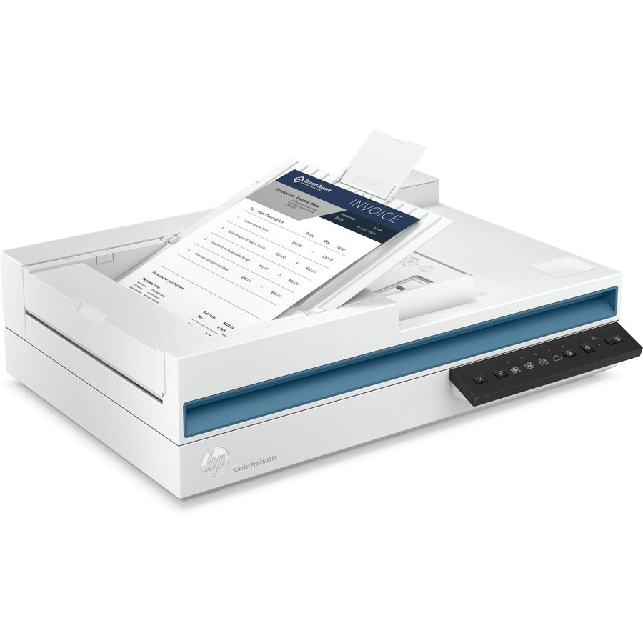 Image of HP ScanJet Pro 2600 f1 ADF Scanner, 48-bit Color, 25 ppm (Mono), 25 ppm (Color), PC Free Scanning, Duplex Scanning, USB, 1 Each