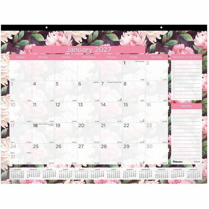 Image of Brownline C193105 Monthly Floral Desk Pad