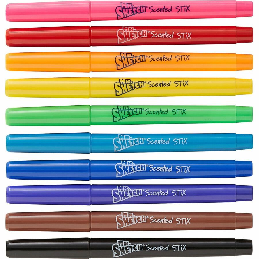 Image of Mr. Sketch 1905313 Scented Stix Markers, Multi Ink, Water Based, 10 / Pack