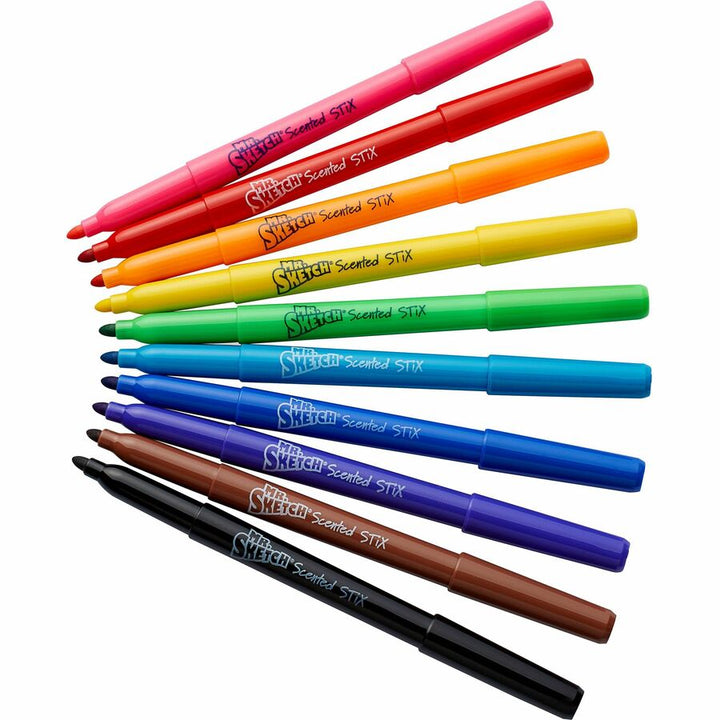 Image of Mr. Sketch 1905313 Scented Stix Markers, Multi Ink, Water Based, 10 / Pack