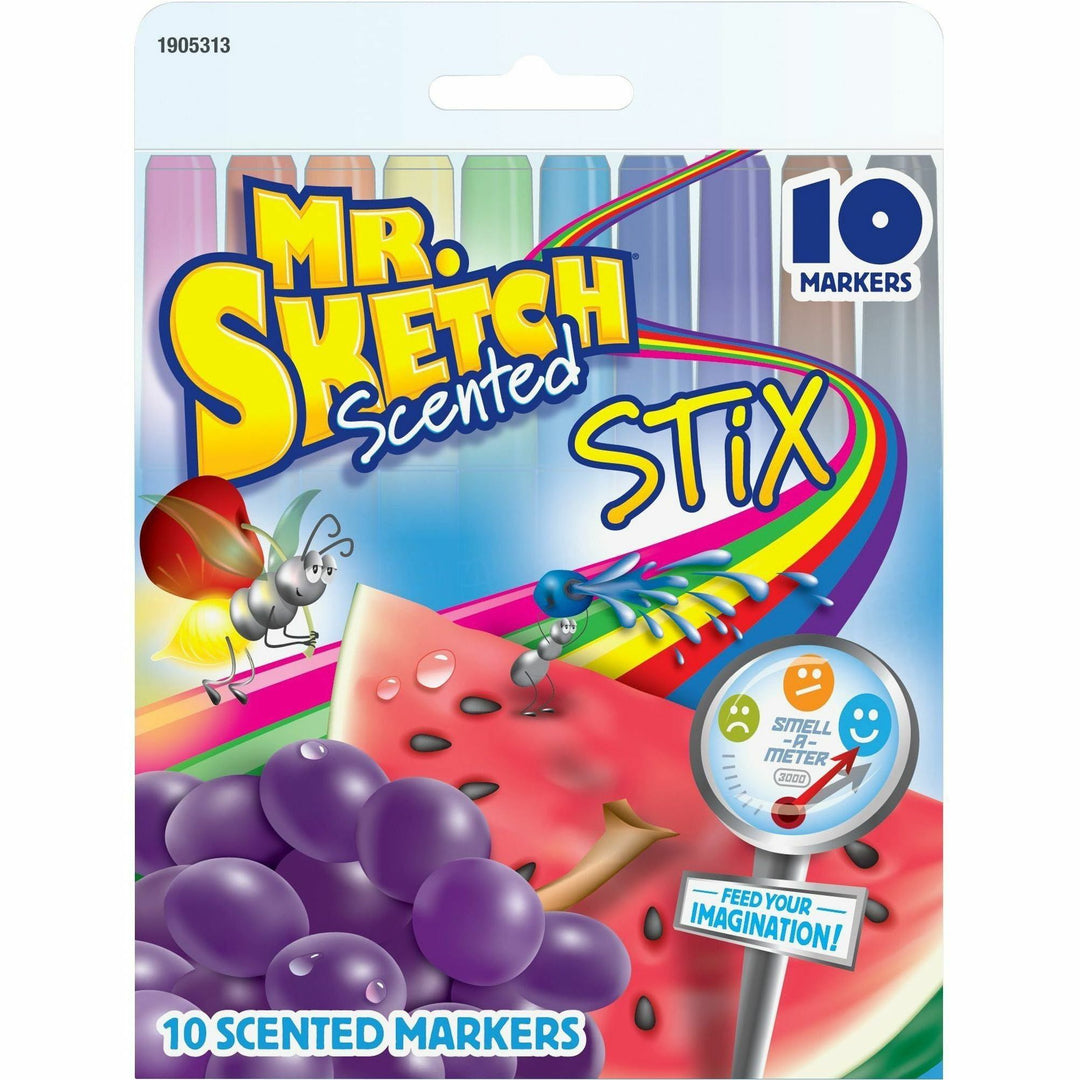 Image of Mr. Sketch 1905313 Scented Stix Markers, Multi Ink, Water Based, 10 / Pack