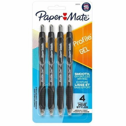 Image of Paper Mate® Pens,Gel,Profile,Retractable,0.7mm,4/PK,Black
