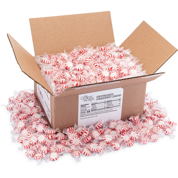Image of Office Snax 00662 Peppermint Starlight Mints, Peppermint, Individually Wrapped, 5 lb, 1 Carton
