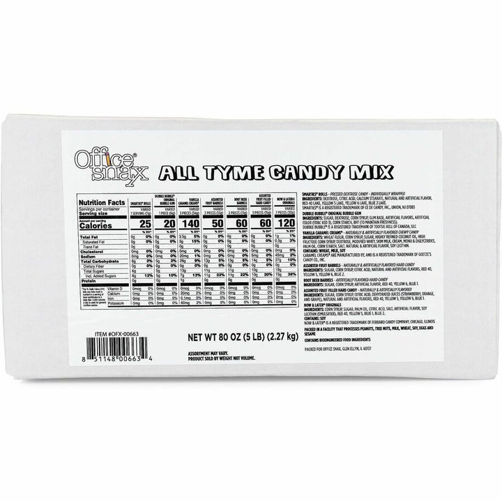 Image of Office Snax 00663 All Tyme Assorted Candy Mix, Assorted, Individually Wrapped, 5 lb, 1 Carton