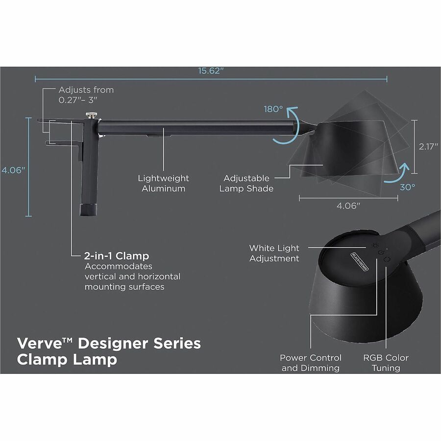Image of Bostitch® Desk Lamp, w/Clamp, LED, Modes, Adjustable, BK
