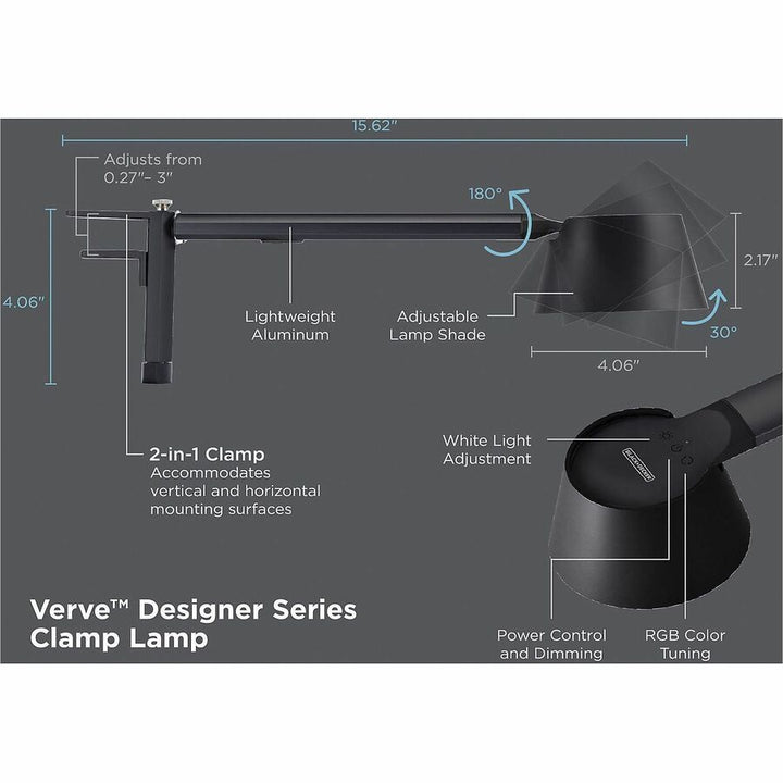 Image of Bostitch® Desk Lamp, w/Clamp, LED, Modes, Adjustable, BK
