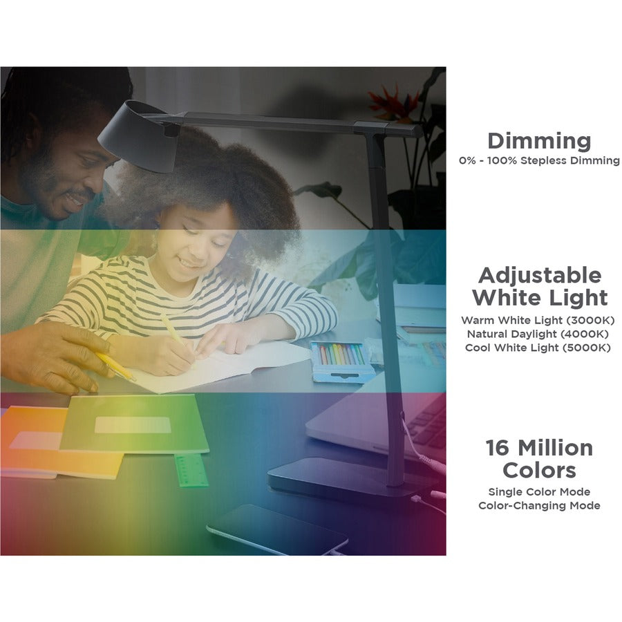 Image of Bostitch® Desk Lamp, Wireless Charging, Modes, LED, Adjustable, BK