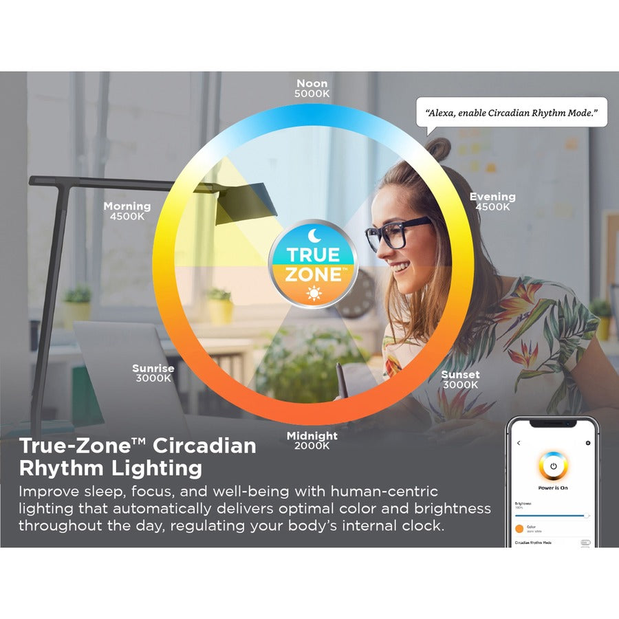 Image of Bostitch® Desk Lamp, Wireless Charging, Modes, LED, Adjustable, BK