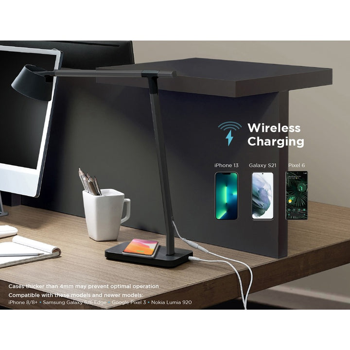 Image of Bostitch® Desk Lamp, Wireless Charging, Modes, LED, Adjustable, BK