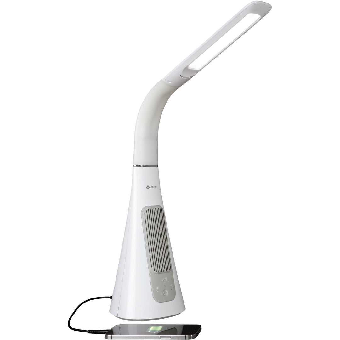 Image of OttLite® Wellness Series SanitizingPro LED Desk Lamp and UV Air Purifier, 15" to 25" High, White