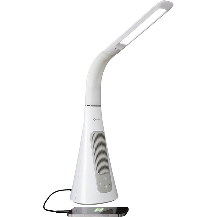 Image of OttLite® Wellness Series SanitizingPro LED Desk Lamp and UV Air Purifier, 15" to 25" High, White