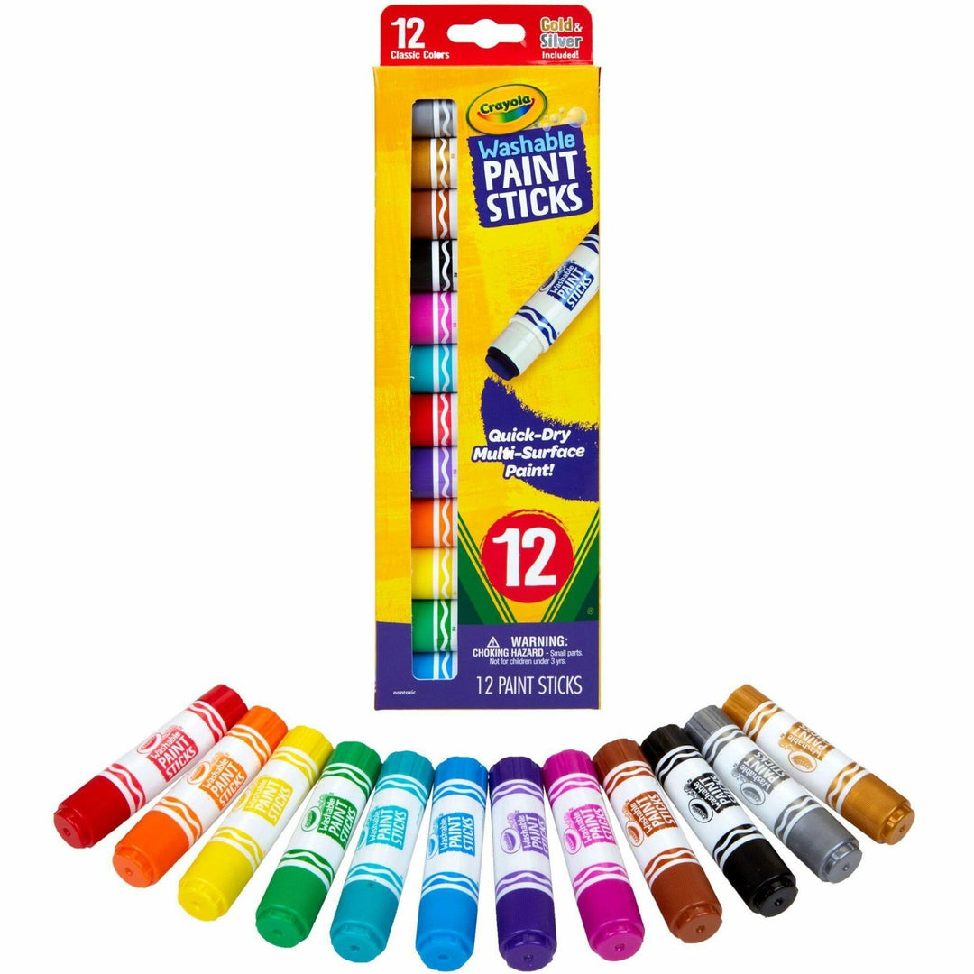Image of Crayola® Paint Sticks, Quick Dry, Washable, 12/PK, AST