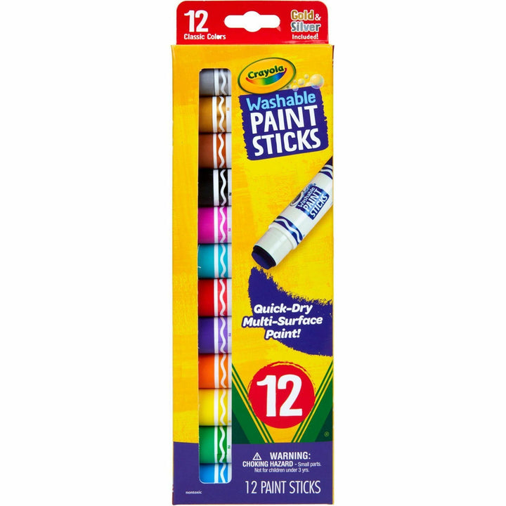 Image of Crayola® Paint Sticks, Quick Dry, Washable, 12/PK, AST