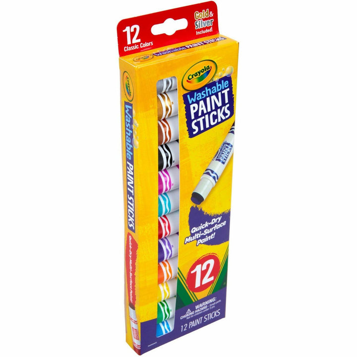 Image of Crayola® Paint Sticks, Quick Dry, Washable, 12/PK, AST