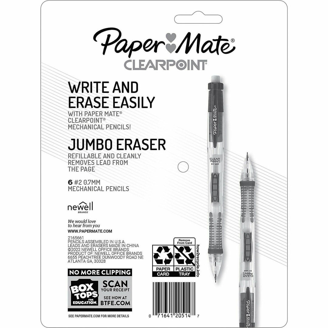 Image of Paper Mate® Mechanical Pencils,Colored Barrels,0.7mm,6/PK,AST