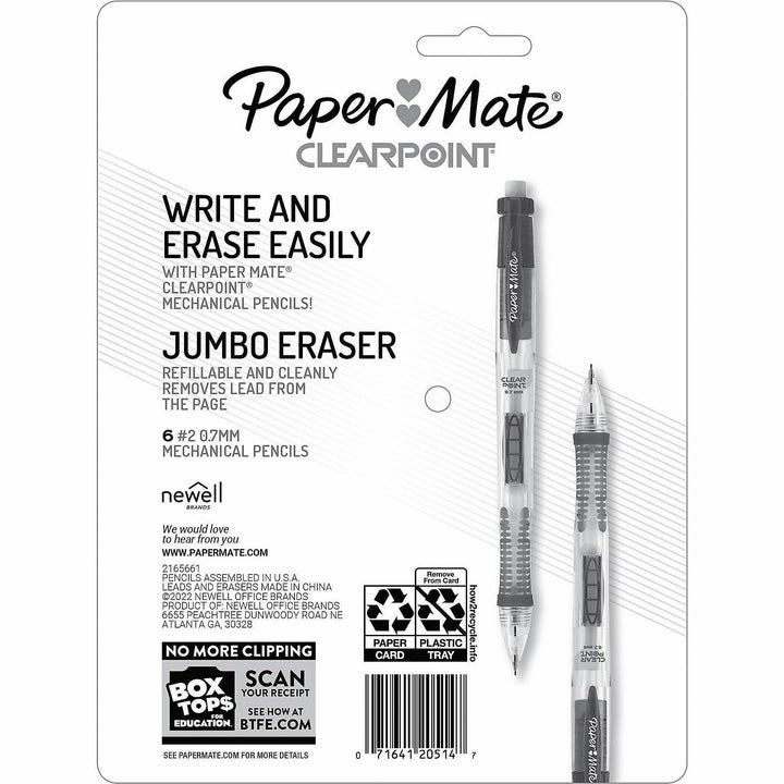 Image of Paper Mate® Mechanical Pencils,Colored Barrels,0.7mm,6/PK,AST