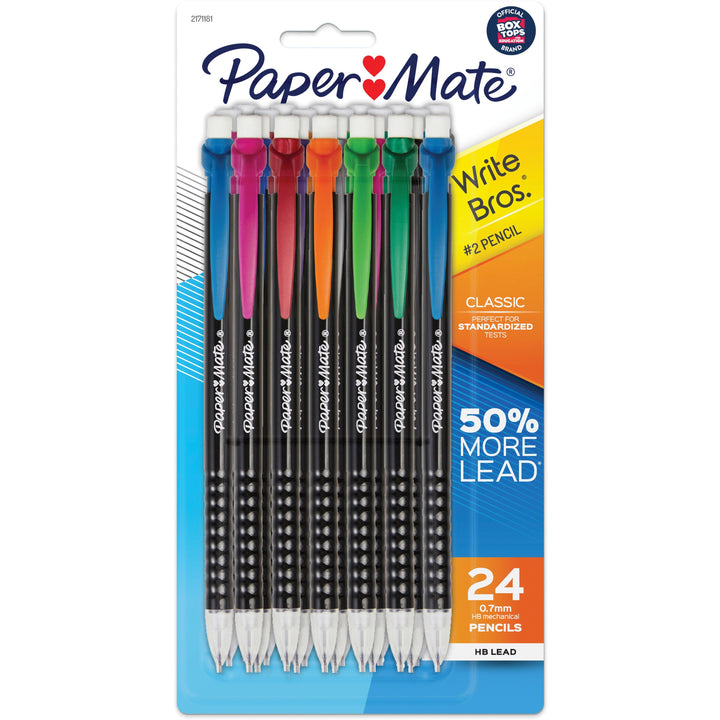 Image of Paper Mate 2171181 0.7mm Mechanical Pencils, 0.7 mm Lead, Assorted Barrel, 24 / Pack