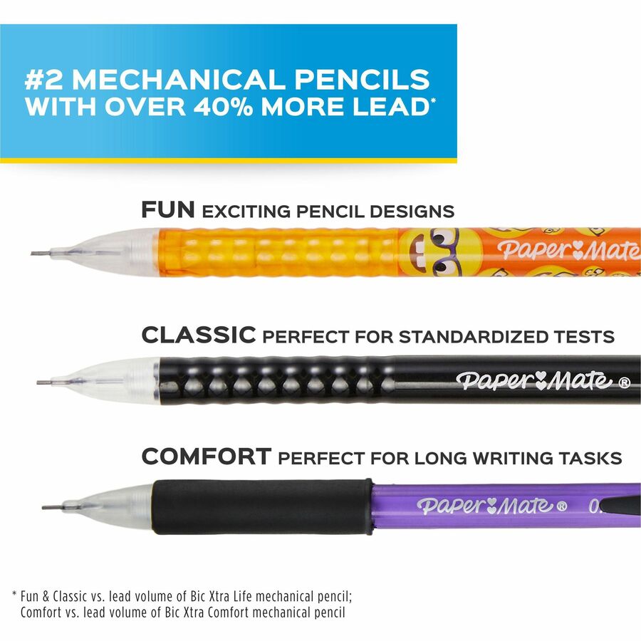 Image of Paper Mate 2171181 0.7mm Mechanical Pencils, 0.7 mm Lead, Assorted Barrel, 24 / Pack