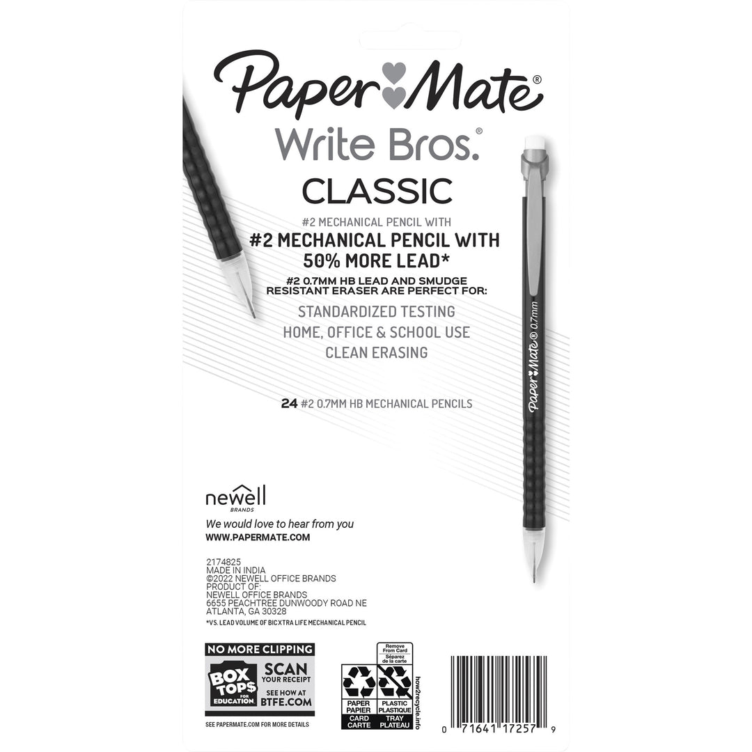 Image of Paper Mate 2171181 0.7mm Mechanical Pencils, 0.7 mm Lead, Assorted Barrel, 24 / Pack