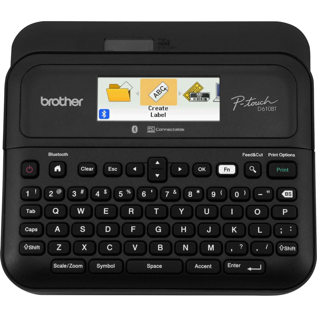 Image of Brother Label Maker,LCD,30mm/Sec,8"x7.7"x3.4",BK