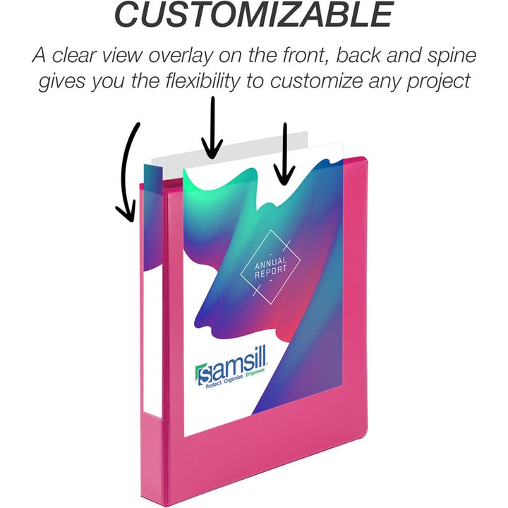 Image of Samsill® Durable D-Ring View Binders, 3 Rings, 1" Capacity, 11 x 8.5, Blueberry/Blue Coconut/Dragonfruit/Purple, 4/Pack