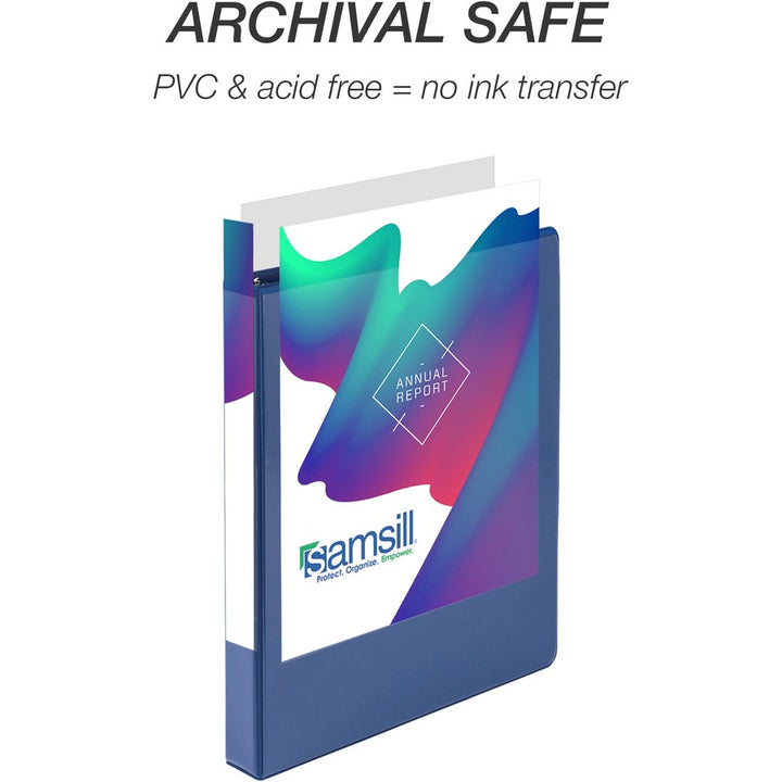 Image of Samsill® Durable D-Ring View Binders, 3 Rings, 1" Capacity, 11 x 8.5, Blueberry/Blue Coconut/Dragonfruit/Purple, 4/Pack