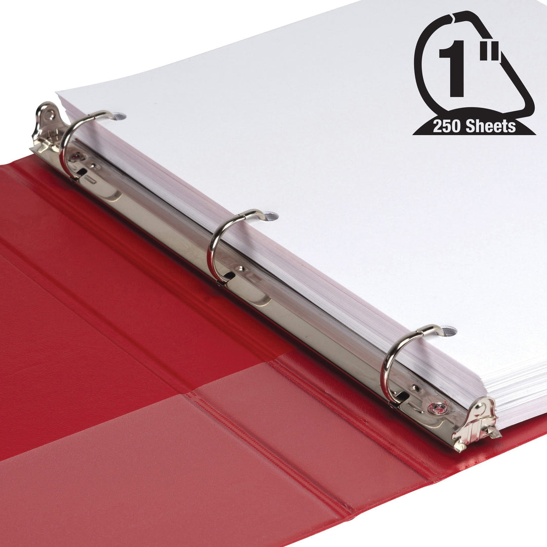 Image of Samsill® Durable D-Ring View Binders, 3 Rings, 1" Capacity, 11 x 8.5, Black/Blue/Green/Red, 4/Pack