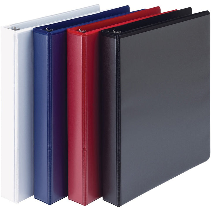 Image of Samsill® Durable D-Ring View Binders, 3 Rings, 1" Capacity, 11 x 8.5, Black/Blue/Green/Red, 4/Pack
