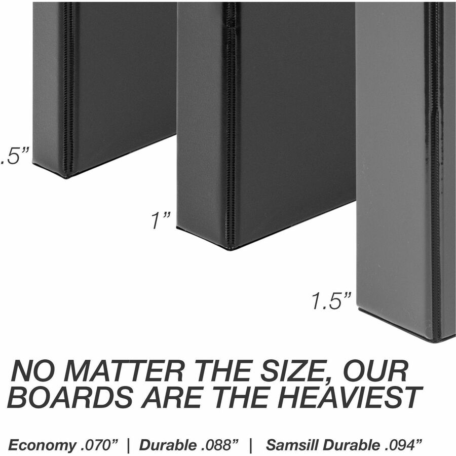 Image of Samsill® Durable D-Ring View Binders, 3 Rings, 1" Capacity, 11 x 8.5, Black/Blue/Green/Red, 4/Pack