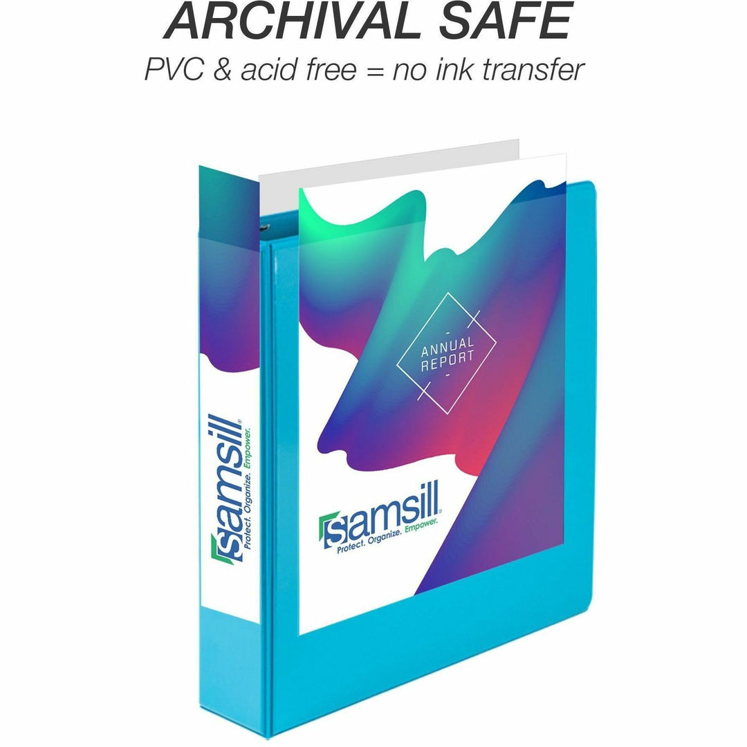 Image of Samsill® Durable D-Ring View Binders, 3 Rings, 2" Capacity, 11 x 8.5, Blueberry/Blue Coconut/Dragonfruit/Purple, 4/Pack