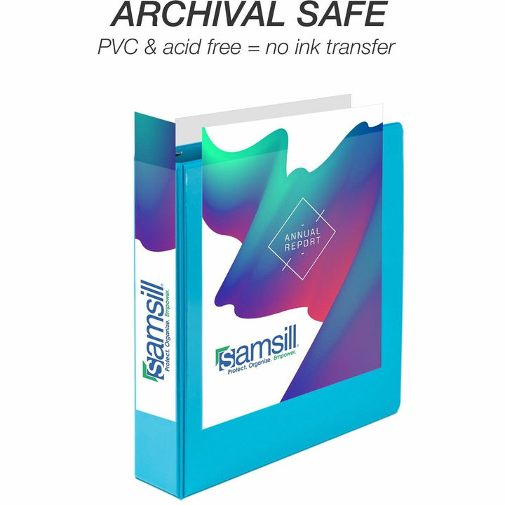 Image of Samsill® Durable D-Ring View Binders, 3 Rings, 2" Capacity, 11 x 8.5, Blueberry/Blue Coconut/Dragonfruit/Purple, 4/Pack