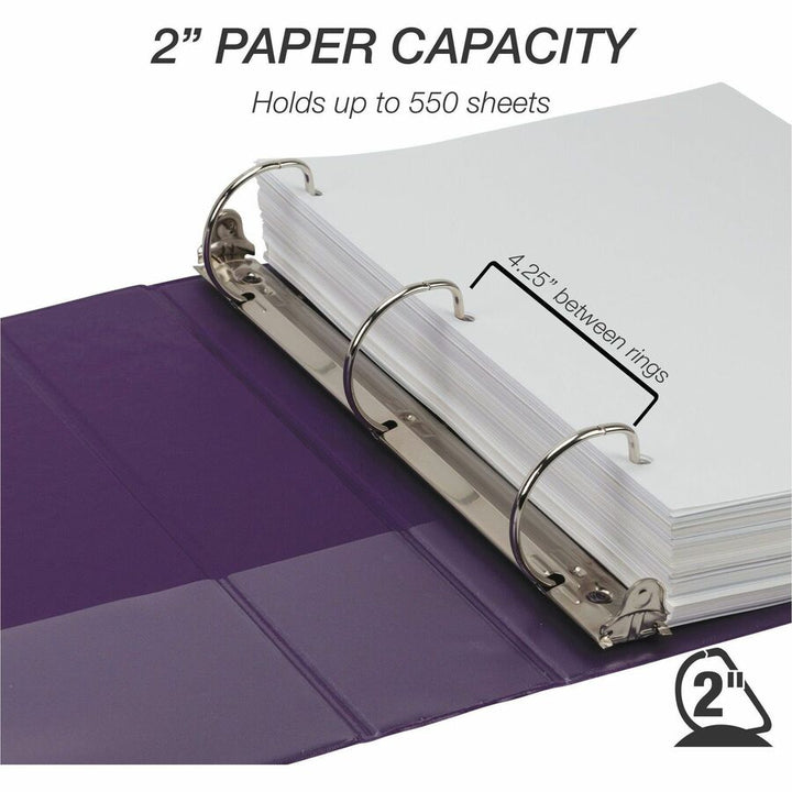 Image of Samsill® Durable D-Ring View Binders, 3 Rings, 2" Capacity, 11 x 8.5, Blueberry/Blue Coconut/Dragonfruit/Purple, 4/Pack