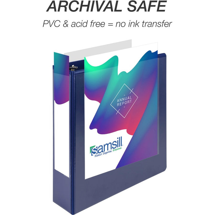 Image of Samsill® Durable D-Ring View Binders, 3 Rings, 2" Capacity, 11 x 8.5, Black/Blue/Green/Red, 4/Pack