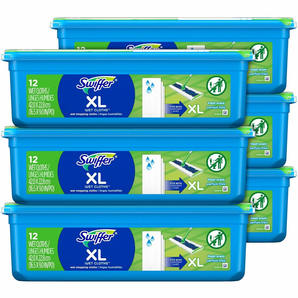 Image of Proctor & Gamble Sweeping Cloths,Refills,f/Sweeper,Wet,12/BX,6BX/CT,WE