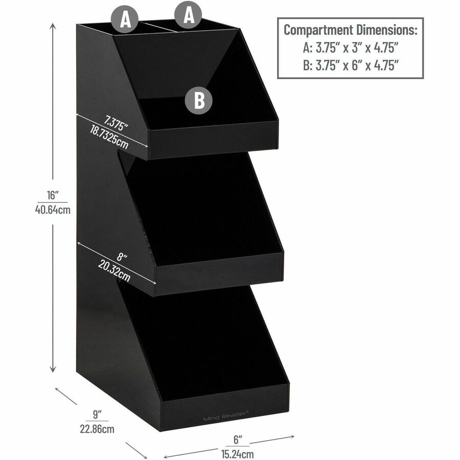 Image of Mind Reader 3TCORG-BLK 3-Tier Countertop Organizer