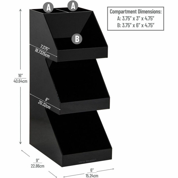 Image of Mind Reader 3TCORG-BLK 3-Tier Countertop Organizer