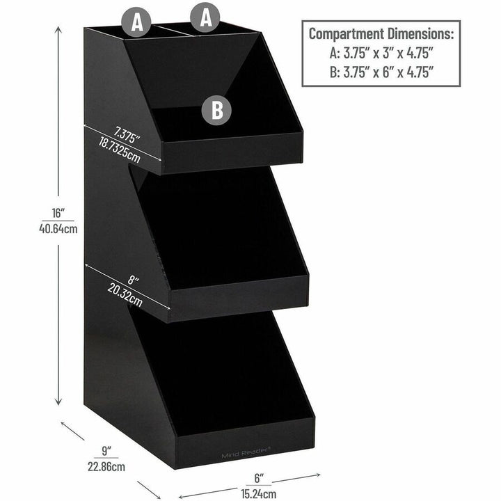 Image of Mind Reader 3TCORG-BLK 3-Tier Countertop Organizer